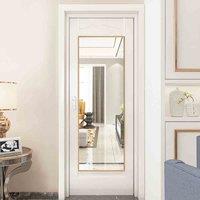 LivingandHome Living and Home Over The Door Full Length Mirror Gold Hanging Bedroom Wardrobe Workout 28X78Cm, Gold