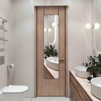 LivingandHome Living and Home Full Length Mirror With Rounded Corners Door Hanging-black 28X118Cm, Black