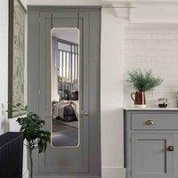 LivingandHome Living and Home Full Length Mirror With Rounded Corners Door Hanging-gold 28X118Cm, Gold