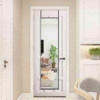 LivingandHome Living and Home Full Length Metal Frame Over The Door Full Length Mirror-black 37X147Cm, Black