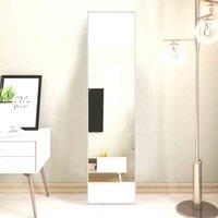 LivingandHome Living and Home Full Length Metal Frame Over The Door Full Length Mirror-white 37X147Cm, White