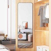 LivingandHome Living and Home Full Length Mirror With Rounded Corners Door Hanging-black 37X147Cm, Black