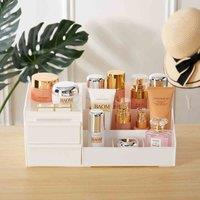 LivingandHome Living and Home Multi-purpose White Makeup Storage Box Drawers Organizer 28X17X13Cm, White