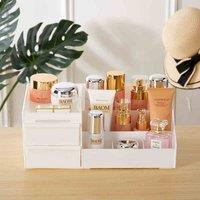 LivingandHome Living and Home Multi-purpose White Makeup Storage Box Drawers Organizer 32.3X19.5X13Cm, White