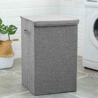 LivingandHome Living and Home Foldable Home Laundry Baskets Laundry Hamper With Lid Grey, Grey