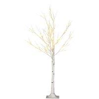 HOMCOM 4ft Artificial White Birch Tree w/ 72 Light, White
