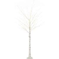 HOMCOM 6Ft Artificial White Birch Tree w/ 96 Light, White