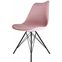 Fusion Living Soho Plastic Dining Chair With Black Metal Legs Blush Pink, Pink