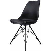Fusion Living Soho Plastic Dining Chair With Black Metal Legs Black, Black