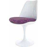 Fusion Living White Tulip Dining Chair With Luxurious Cushion Purple