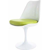 Fusion Living White Tulip Dining Chair With Pu Cushion Green