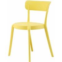 Fusion Living Plastic Bistro Dining Chair Lemon, Yellow