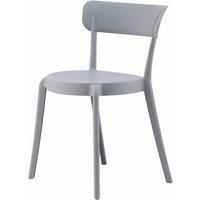 Fusion Living Plastic Bistro Dining Chair Light Grey, Grey