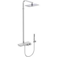 Ideal Standard Ceratherm S200 Exposed Thermostatic Shelf Shower System With Idealrain Rectangular Rainshower