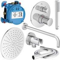 Ideal Standard Ceratherm T100 Built-in Thermostatic Shower Pack With Round 300Mm Fixed Rainshower Head Chrome