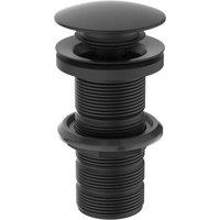 Ideal Standard 1 1 4inch Unslotted Basin Clicker Waste Silk Black, Black