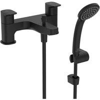 Ideal Standard Ceraplan Dual Control Bath Shower Mixer With Shower Set Silk Black, Black