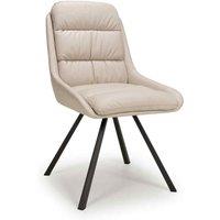 Shankar 2 X Arnhem Swivel Leather Effect Cream Dining Chair