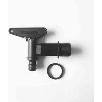 Straight Waterbutt Tap with Washer (excludes nut), Black