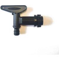 Straight Water Butt Tap with Nut and Washer, Black