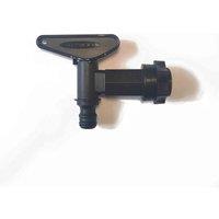 Straight Waterbutt Tap with Nut and 2 Washers, Black