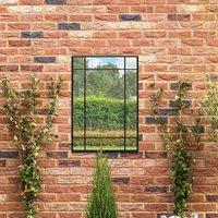 MirrorOutlet Genestra - Black Modern Contemporary Outdoor Garden Wall Mirror 39" X 27" (100 x 70CM), Black
