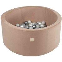 Misioo Velvet Ball Pit Round Gold - 90 x 40 x 5 cm with 200 x 6 cm Balls