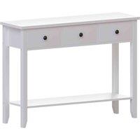 Vida Designs Windsor 3 Drawer Console Table With Shelf Hallway Entryway Furniture White, White