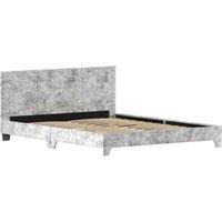 Vida Designs Victoria 5Ft King Size Fabric Bed Silver Velvet 150 X 200 Cm, Silver