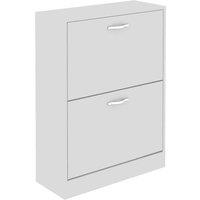 Vida Designs 2 Drawer Shoe Cabinet Flip Drawer Storage Cupboard White