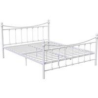 Vida Designs Paris 5Ft King Size Metal Bed Finials White 150 X 200 Cm, White