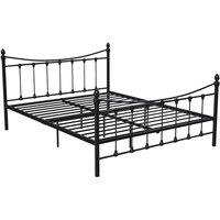 Vida Designs Paris 5Ft King Size Metal Bed Finials Black 150 X 200 Cm, Black