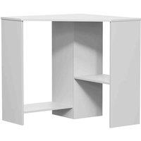 Vida Designs Hetton Corner Computer Desk 2 Shelf Storage Home Office White, White