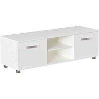 Vida Designs Cosmo Tv Cabinet Unit Stand 2 Door Storage Modern High Gloss 120Cm White, White