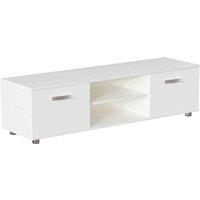 Vida Designs Cosmo Tv Cabinet Unit Stand 2 Door Storage Modern High Gloss 140Cm White, White