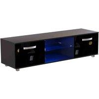 Vida Designs Cosmo Led Tv Cabinet Unit Stand 2 Door Storage Modern High Gloss 140Cm Black, Black