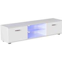Vida Designs Cosmo Led Tv Cabinet Unit Stand 2 Door Storage Modern High Gloss 160Cm White, White