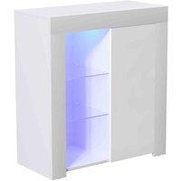 Vida Designs Azura 1 Door Led Sideboard Storage Cabinet Cupboard Buffett White, White