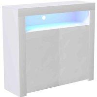 Vida Designs Nova 2 Door LED Sideboard Storage Cabinet Cupboard Buffett White, White