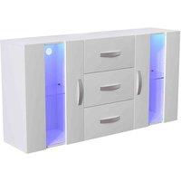 Vida Designs Astro 2 Door 3 Door Led Sideboard Storage Cabinet Cupboard Buffett White, White