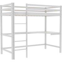 Vida Designs Sydney Bunk Bed 3Ft Single Bed With Desk White 90 X 190 Cm, White