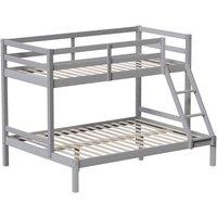Vida Designs Sydney Tripler Sleeper Bunk Bed 3Ft Single & 4Ft Double Bed Grey 90 X 190 Cm & 135 X 190 Cm, Grey