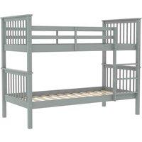 Vida Designs Milan Bunk Bed 3Ft Single Bed Detachable Grey 90 X 190 Cm, Grey