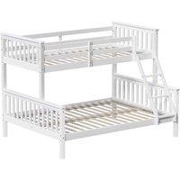 Vida Designs Milan Tripler Sleeper Bunk Bed Detachable 3Ft Single & 4Ft Double Bed White 90 X 190 Cm & 135 X 190 Cm, White