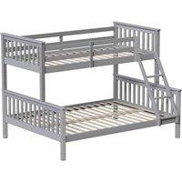 Vida Designs Milan Tripler Sleeper Bunk Bed Detachable 3Ft Single & 4Ft Double Bed Grey 90 X 190 Cm & 135 X 190 Cm, Grey