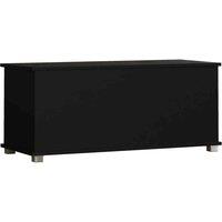 Vida Designs Leon Storage Ottoman Chest With Lid Wooden Storage Box Trunk Black, Black
