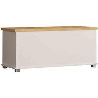 Vida Designs Arlington Storage Ottoman Chest With Lid Wooden Storage Box Trunk White, White