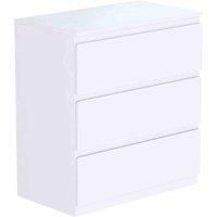 Vida Designs Denver 3 Drawer Chest Of Drawers Handle Free Modern Bedroom Furniture White, White