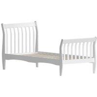 Junior Vida Orion 3Ft Single Solid Pine Wood Sleigh Bed White 90 X 190 Cm, White