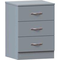 Vida Designs Riano 3 Drawer Bedside Table Cabinet Chest Modern Bedroom Furniture Grey, Grey